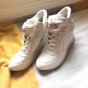 White wedge shoes